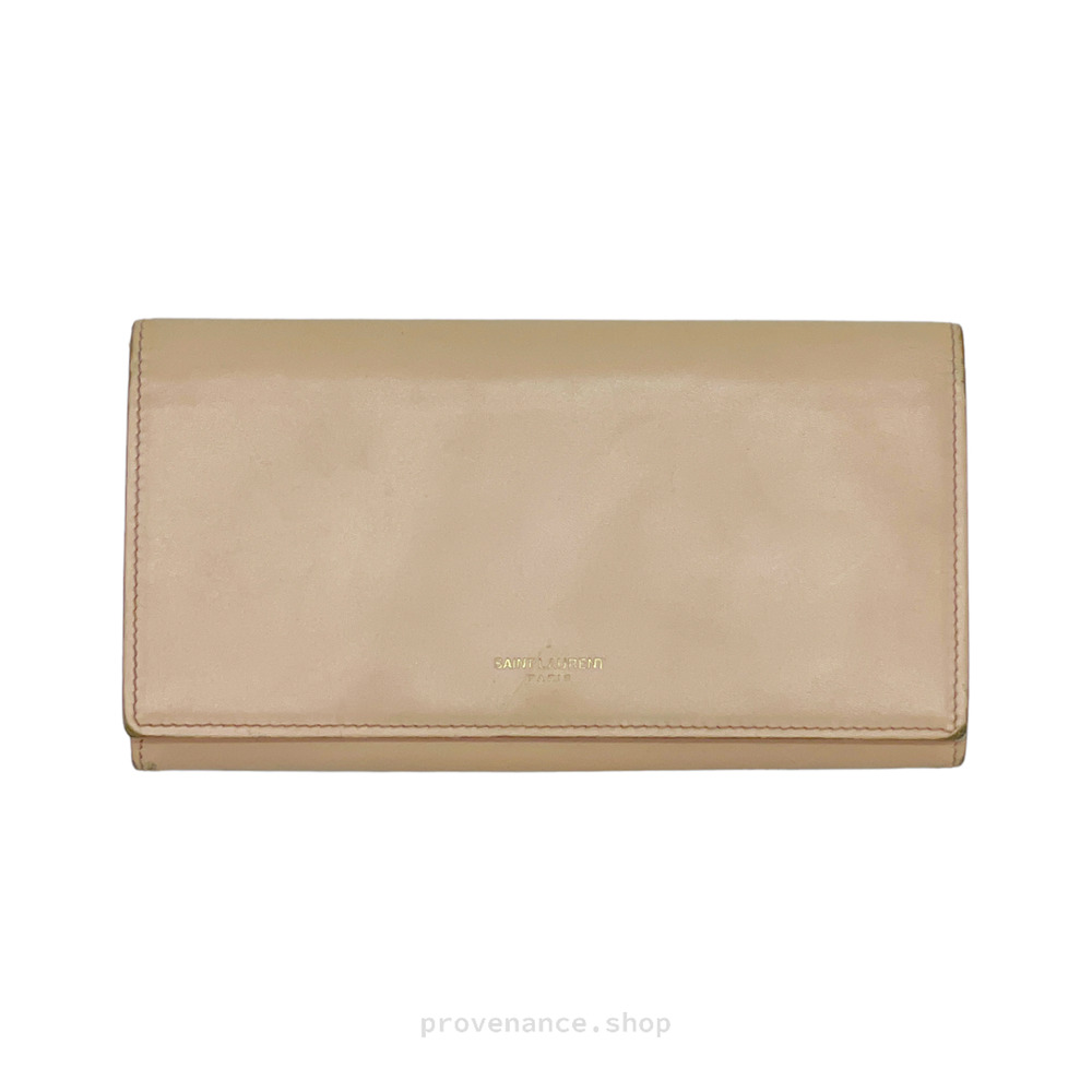 🔴 Saint Laurent Paris Long Wallet - Blush